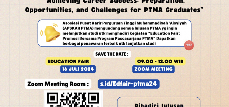 National PTMA Virtual Career Fair 2024 “Achieving Career Success: Preparation, Opportunities, and Challanges for PTMA Graduates”